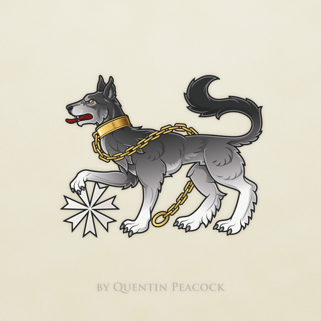 Vector illustrated Grey Wolf Badge by Quentin Peacock