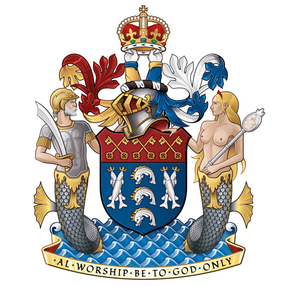 The digital illustration of the Arms of the Worshipful Company of Fishmongers